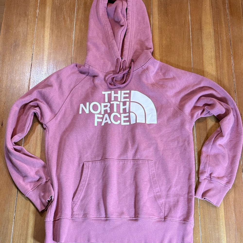 The North Face Pink Hoodie with White Logo
